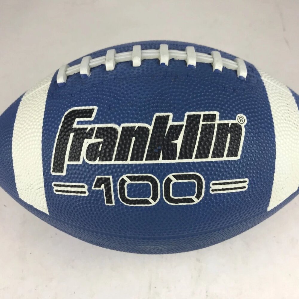 Franklin Sports 100 Series Football 33048-2 Junior Rubber - Blue White Black